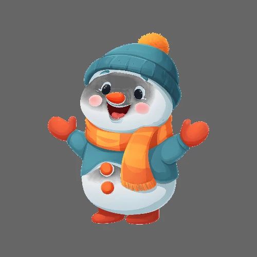 Snowman’s Winter Smile - Poster 24x24