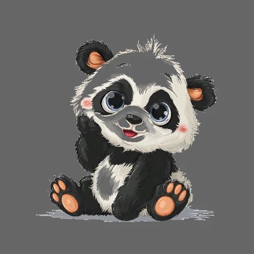 Blushing Baby Panda - Poster 24x24