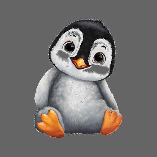 Gentle Baby Penguin - Poster 24x24