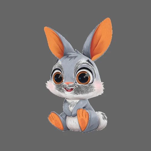 Playful Baby Rabbit - Poster 24x24