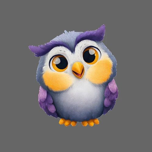 Colorful Baby Owl - Poster 24x24