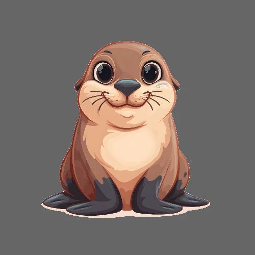 Happy Baby Sea Lion - Poster 24x24