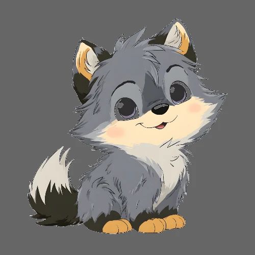 Smiling Baby Wolf - Poster 24x24