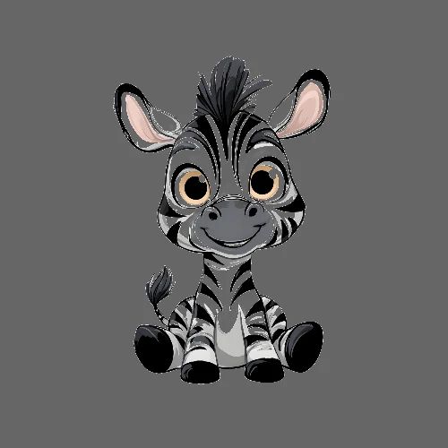 Joyful Baby Zebra - Poster 24x24