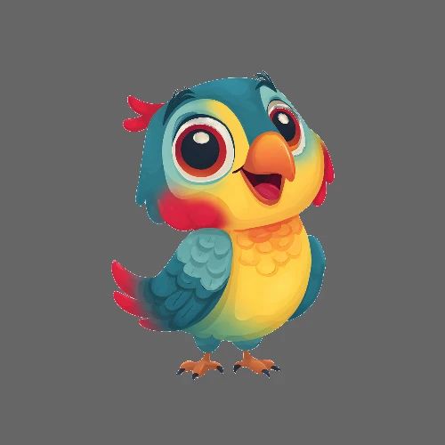 Colorful Baby Parrot - Poster 24x24