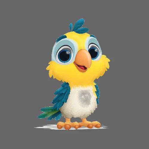 Cheerful Baby Parrot - Poster 24x24