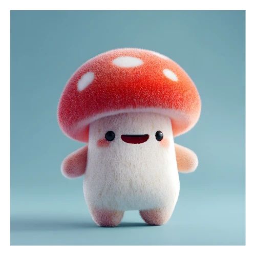 Red Mushroom Delight - Poster 24x24
