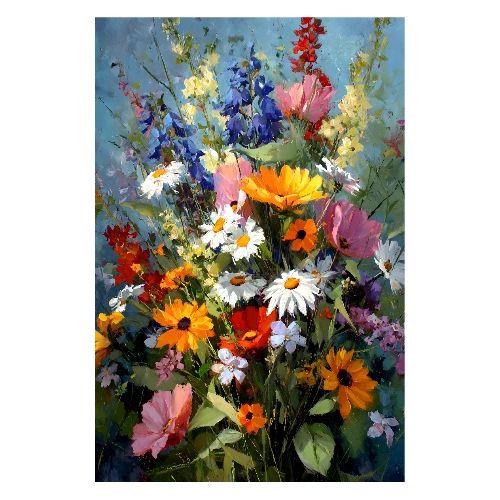 Digital Painting: Wild Garden Glow - Poster 8x12