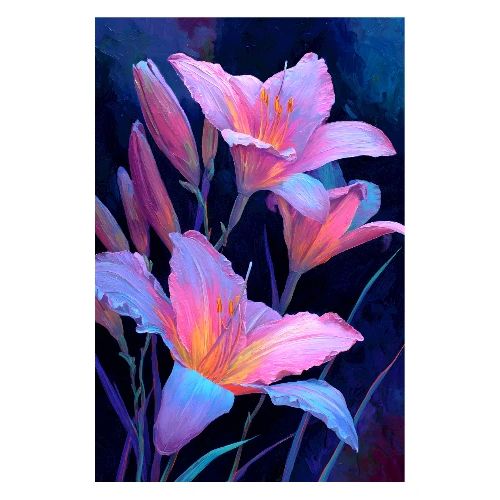 Digital Painting: Blush & Breeze - Poster 8x12