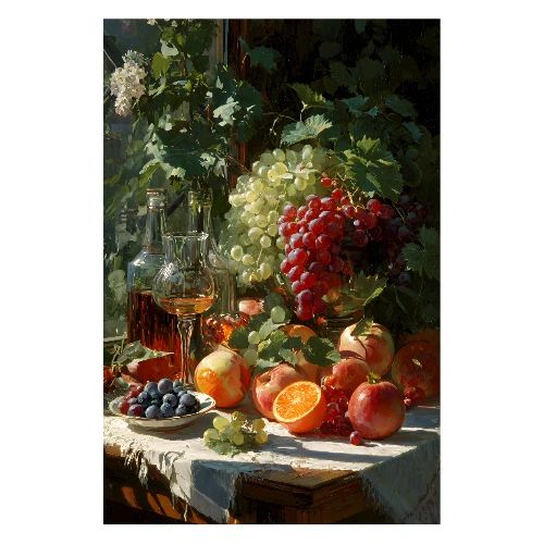 Digital Painting: Sunlit Table - Poster 8x12