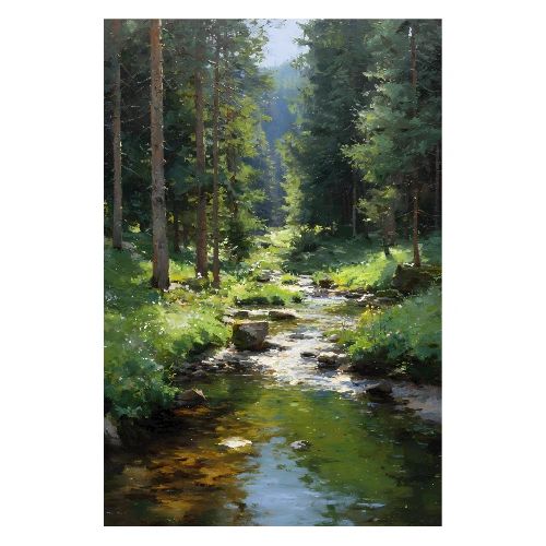 Digital Painting: Verdant Flow - Poster 8x12