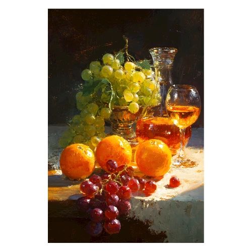 Digital Painting: Golden Citrus - Poster 8x12