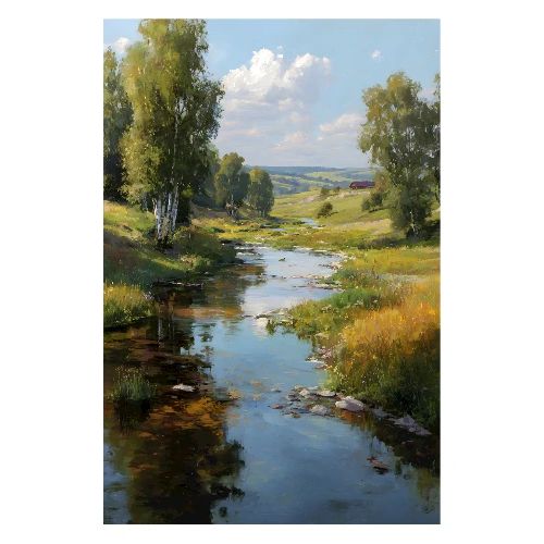 Digital Painting: Mirror Stream - Poster 8x12