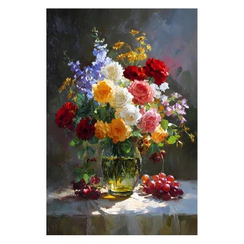Digital Painting: Bountiful Blossoms - Poster 8x12