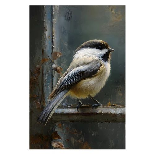 Digital Painting: Perched at the Window - Poster 8x12