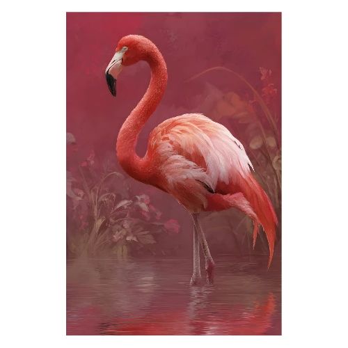 Pink flamingo: Blush Feathers - Poster 8x12
