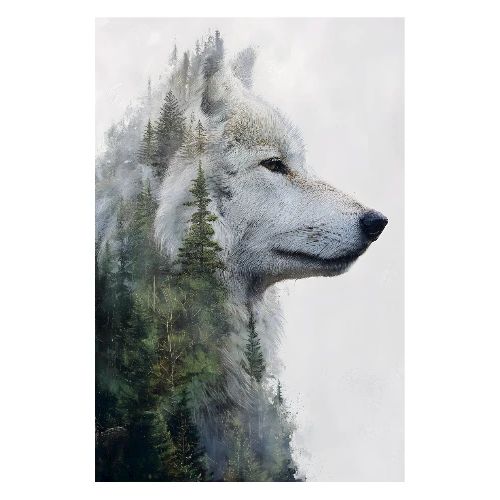 Spirit of the Forest Wolf - Poster 8x12