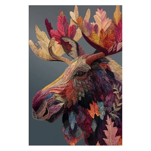 Moose: Foliage Crowned Majesty - Poster 8x12