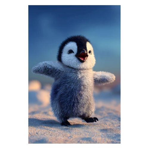 Penguin on the Go - Poster 8x12