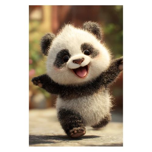 Little Panda Happy Runner - Poster 8x12
