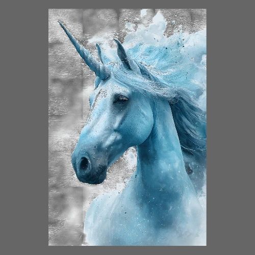 Blue Mist Unicorn - Poster 8x12