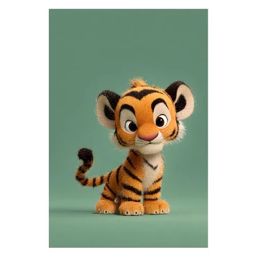 Curious Baby Tiger - Poster 8x12