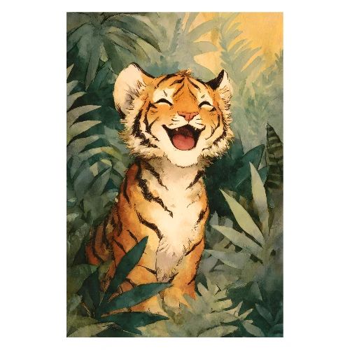Jungle Joy – Young Tiger - Poster 8x12