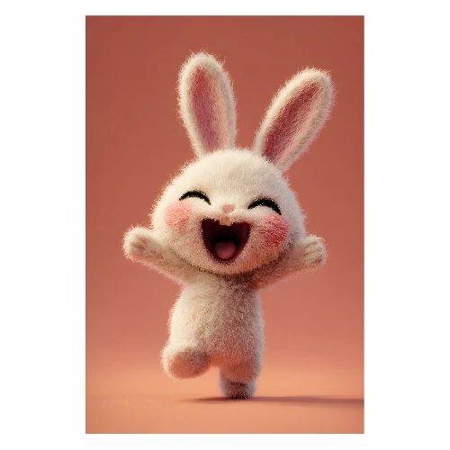 Happy Bunny in Copper Red - Poster 8x12