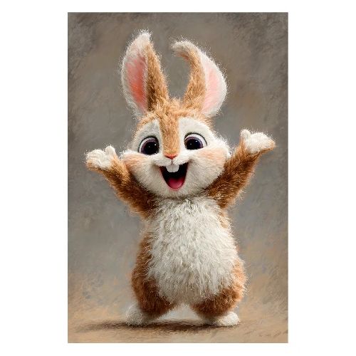 Furry Joy – Standing Rabbit - Poster 8x12
