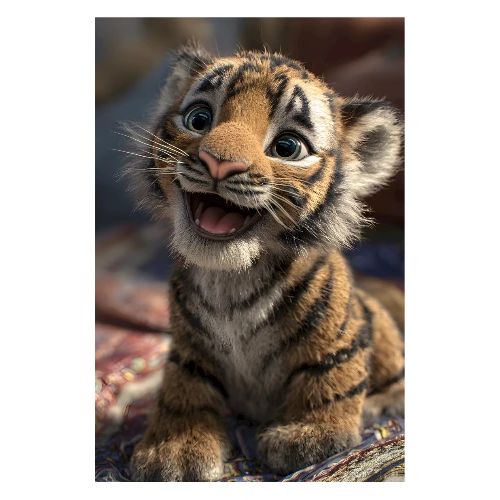 Joyful Tiger Cub - Poster 8x12