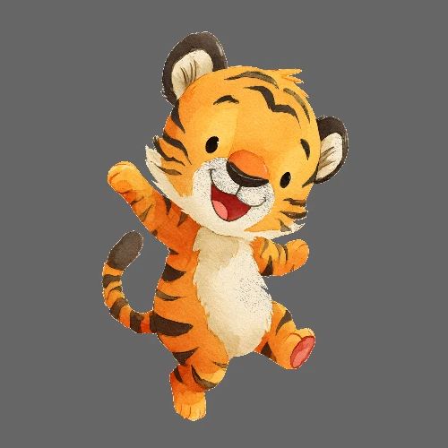 Dancing Tiger Delight - Poster 8x12