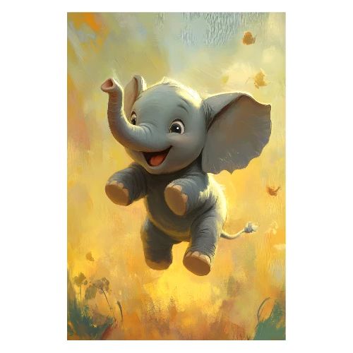 Floating Elephant Joy - Poster 8x12