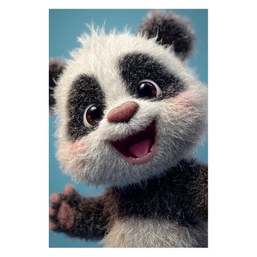 Blushing Panda Charm - Poster 8x12
