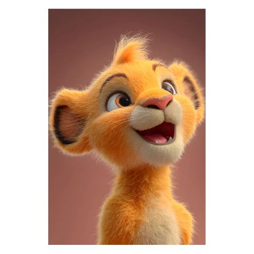 Smiling Lion Cub Portrait - Poster 8x12