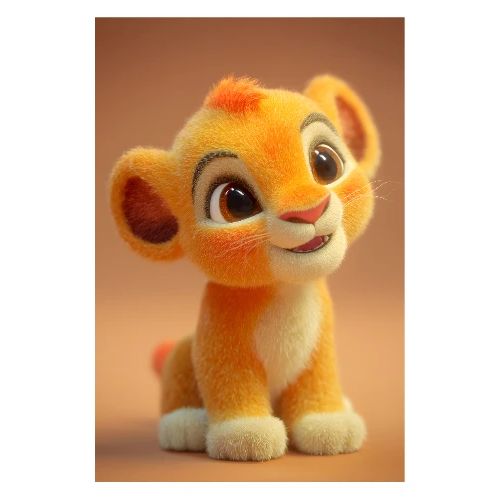 Gentle Orange Lion Cub - Poster 8x12