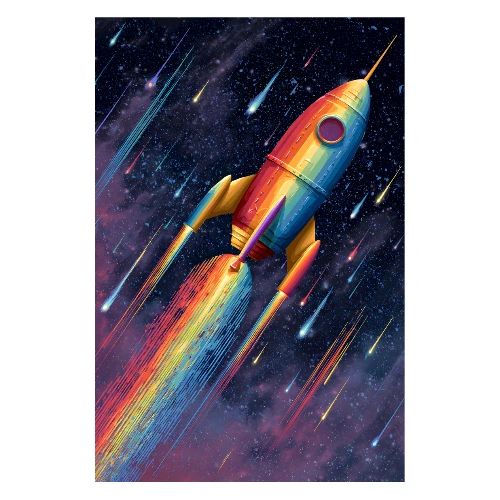 The Rainbow Rocket Adventure - Poster 8x12