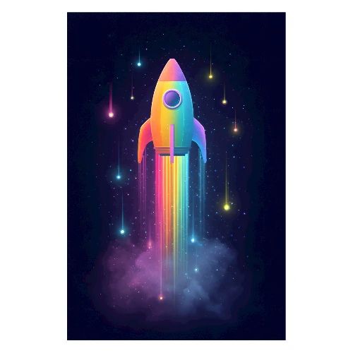 Rocket of Colors - Poster 8x12