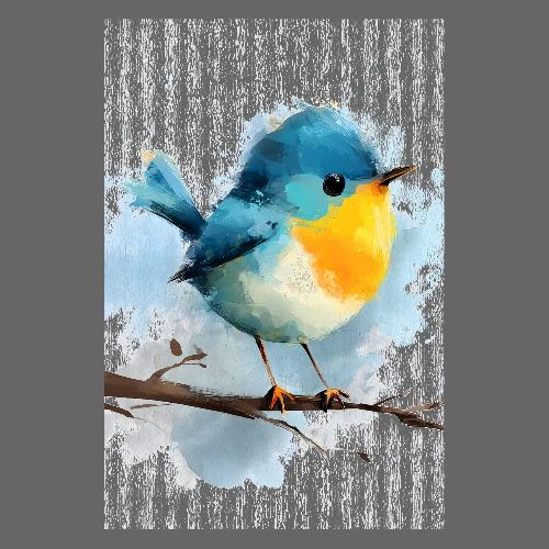 Bluebird with Golden Throat - Poster 8x12