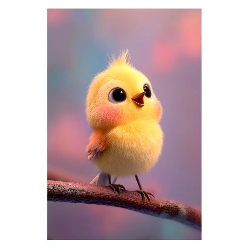 Yellow Bird with Orange Wings - Poster 8x12
