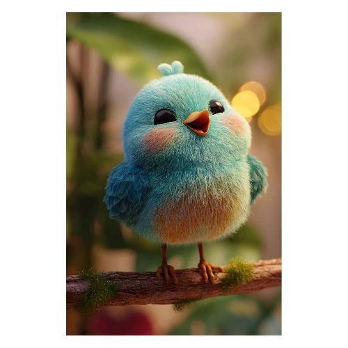 Blue and Yellow Bird in Nature - Poster 8x12