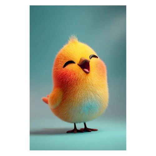Sunny Bird with Orange Wings - Poster 8x12