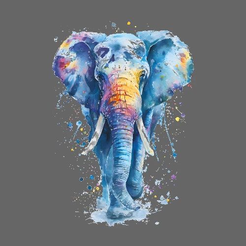 Majestic Watercolor Elephant - Poster 8x12