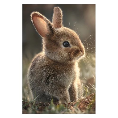 Sunny Meadow Rabbit - Poster 8x12