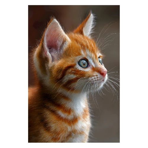 Orange and White Kitten Charm - Poster 8x12