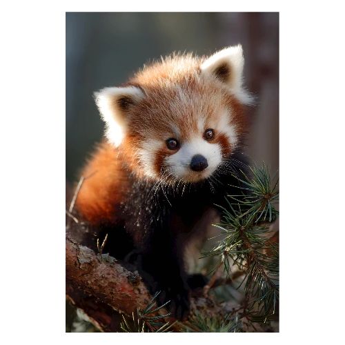 Red Panda on Branch - Poster 8x12