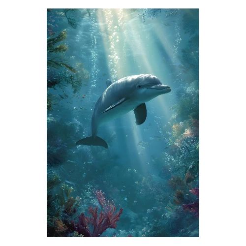 Dolphin: Sunlit Depths - Poster 8x12