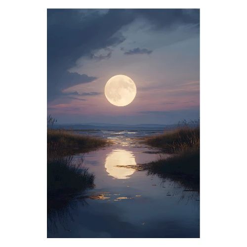 Moonlit Reflection - Poster 8x12