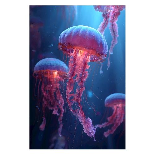 Dark Pink Jellyfish - Poster 8x12