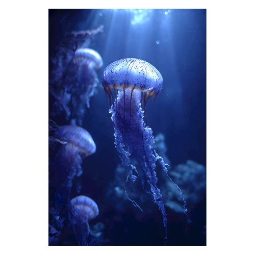 Jellyfish: Underwater Scene - Poster 8x12