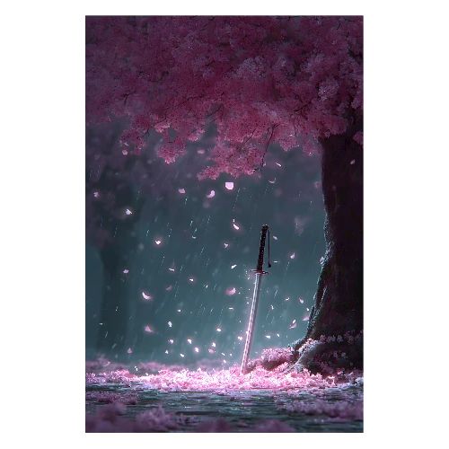 Whispers Beneath the Sakura Tree - Poster 8x12